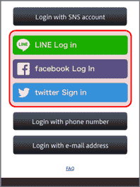 4. Image for selecting the SNS you want to use for login